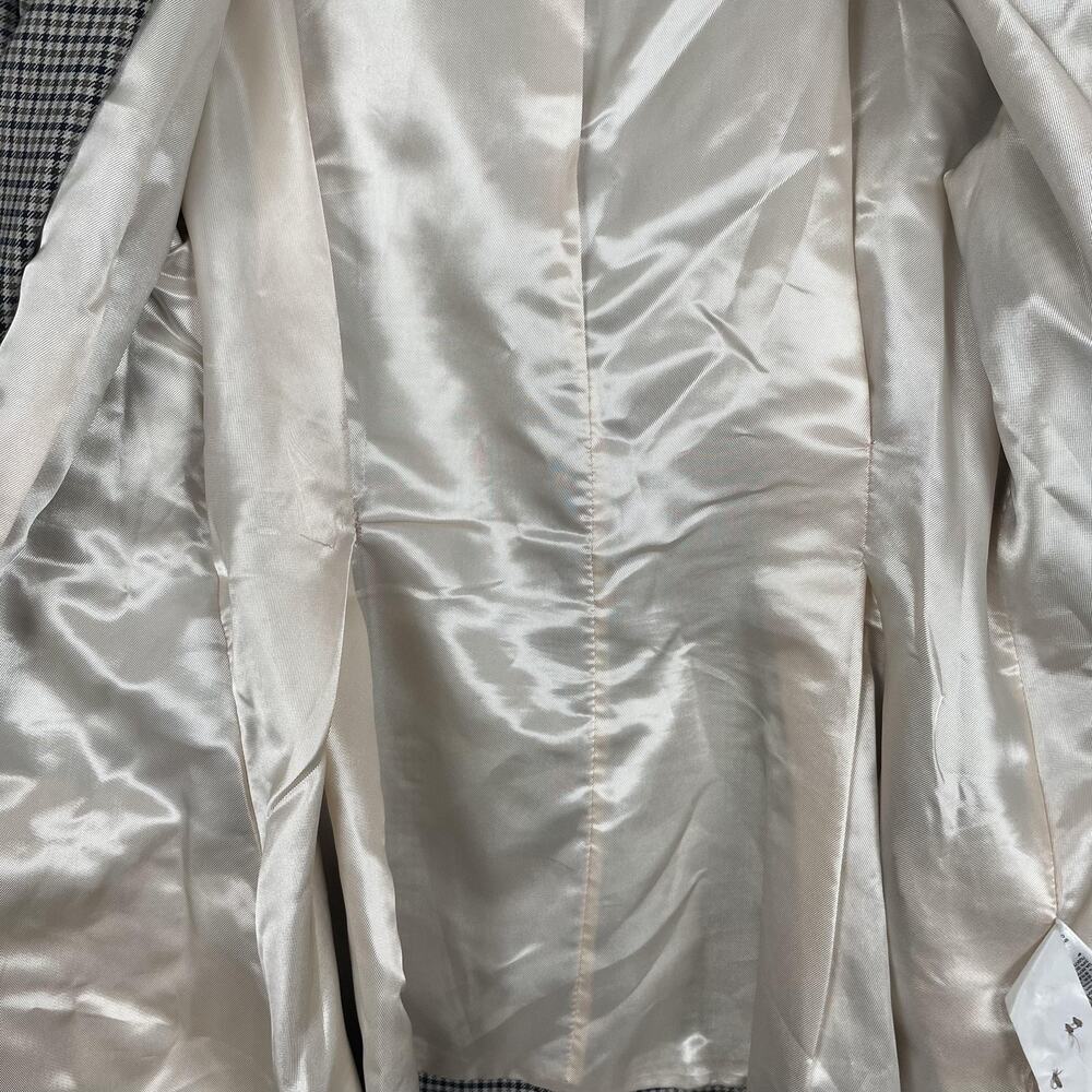 See By Chloé Blazer Womens Medium Beige Check Tweed Lined Double Breasted Jacket - Picture 3 of 14